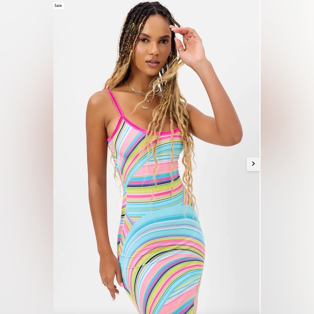Frankie’s Bikini Erma Shine Dress - Rainbow Swirl